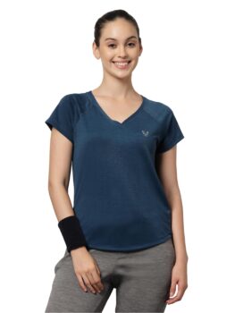 UZARUS Women’s V-Neck Regular Fit Gym T-Shir …
