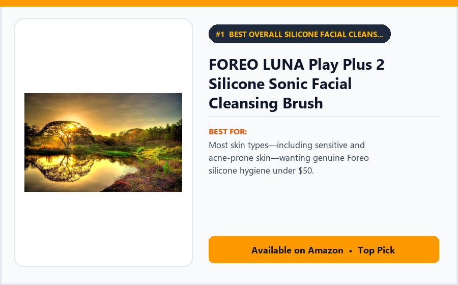 FOREO LUNA Play Plus 2 Silicone Sonic Facial Cleansing Brush - Best Overall Silicone Facial Cleansing Brush Under $50 (best facial cleansing brushes)