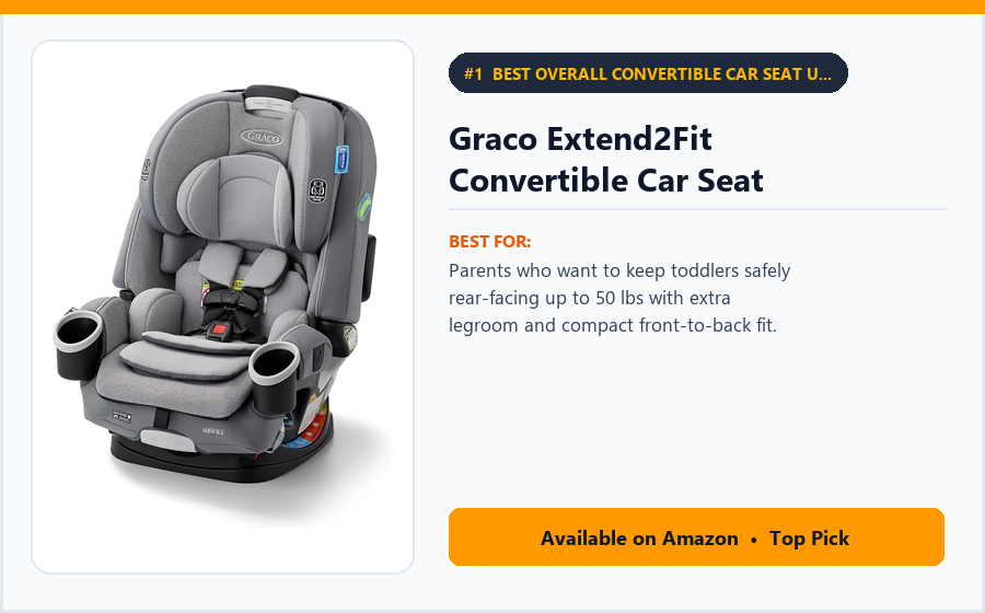 Graco Extend2Fit Convertible Car Seat - Best Overall Convertible Car Seat Under $250 (best convertible car seats under $250)