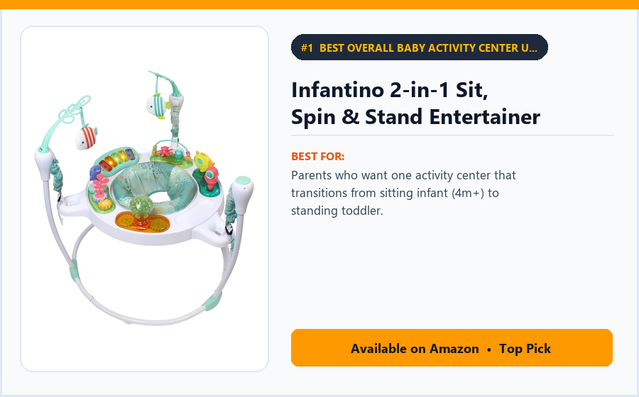 Infantino 2-in-1 Sit, Spin & Stand Entertainer - Best Overall Baby Activity Center Under $100 (best baby activity centers under $100)