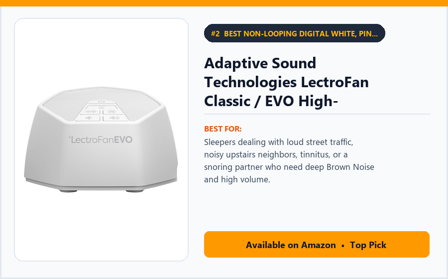 Adaptive Sound Technologies LectroFan Classic / EVO High-Fidelity White Noise Machine - Best Non-Looping Digital White, Pink & Brown Noise Machine for Loud Noise (best office chair cushions under $50)