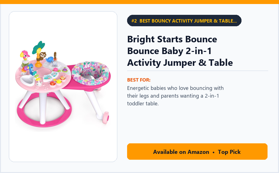 Bright Starts Bounce Bounce Baby 2-in-1 Activity Jumper & Table - Best Bouncy Activity Jumper & Table Under $100 (best baby activity centers under $100)