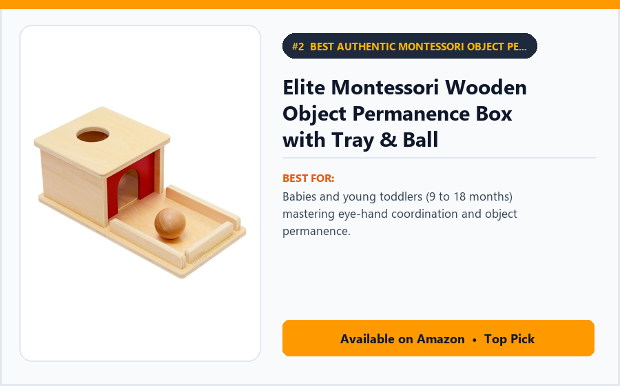 Elite Montessori Wooden Object Permanence Box with Tray & Ball - Best Authentic Montessori Object Permanence Box (9–18 Months) (best Montessori toys for toddlers)