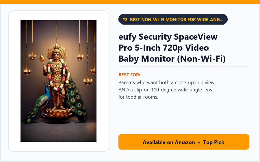 eufy Security SpaceView Pro 5-Inch 720p Video Baby Monitor (Non-Wi-Fi) - Best Non-Wi-Fi Monitor for Wide-Angle Nursery & Toddlers Under $150 (best baby monitors under $150)