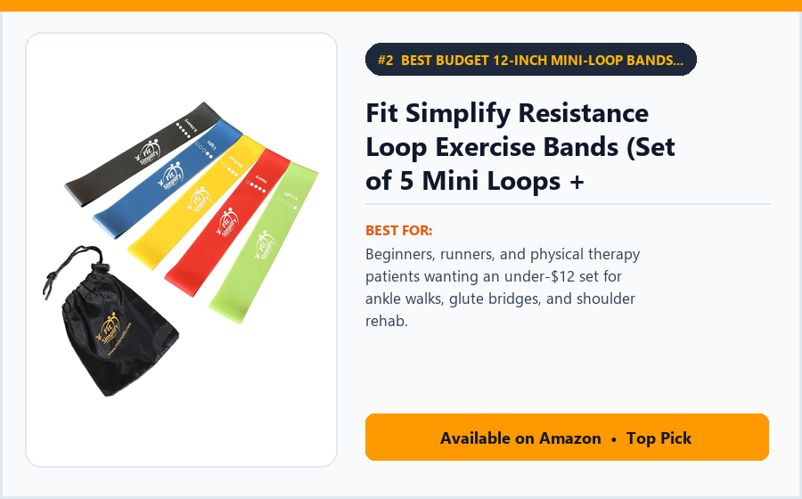 Fit Simplify Resistance Loop Exercise Bands (Set of 5 Mini Loops + Instruction Guide) - Best Budget 12-Inch Mini-Loop Bands for Warm-Ups, Legs & Physical Therapy (best resistance bands for beginners)