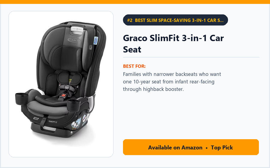 Graco SlimFit 3-in-1 Car Seat - Best Slim Space-Saving 3-in-1 Car Seat Under $230 (best convertible car seats under $250)