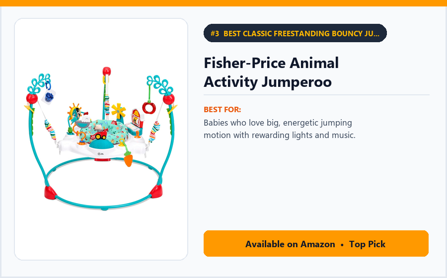 Fisher-Price Animal Activity Jumperoo - Best Classic Freestanding Bouncy Jumperoo Under $100 (best baby activity centers under $100)