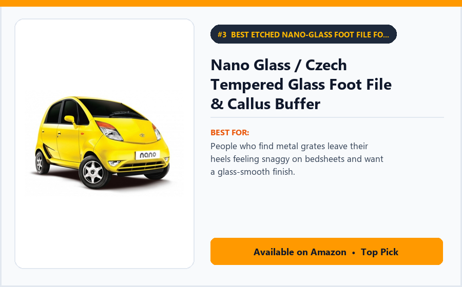 Nano Glass / Czech Tempered Glass Foot File & Callus Buffer - Best Etched Nano-Glass Foot File for Silky Heels Under $15 (best at-home pedicure tools)