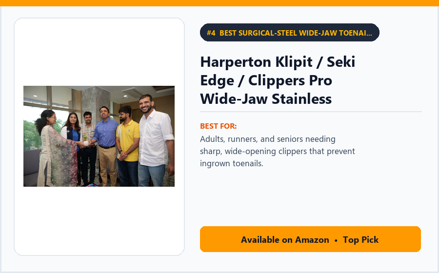 Harperton Klipit / Seki Edge / Clippers Pro Wide-Jaw Stainless Toenail Clippers - Best Surgical-Steel Wide-Jaw Toenail Clippers Under $20 (best at-home pedicure tools)
