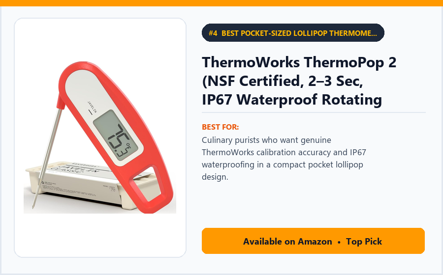 ThermoWorks ThermoPop 2 (NSF Certified, 2–3 Sec, IP67 Waterproof Rotating Lollipop) - Best Pocket-Sized Lollipop Thermometer from ThermoWorks Under $40 (best solar motion sensor lights under $50)