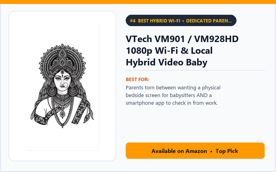 VTech VM901 / VM928HD 1080p Wi-Fi & Local Hybrid Video Baby Monitor - Best Hybrid Wi-Fi + Dedicated Parent Screen Baby Monitor Under $150 (best baby monitors under $150)