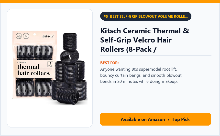 Kitsch Ceramic Thermal & Self-Grip Velcro Hair Rollers (8-Pack / 18-Pack) - Best Self-Grip Blowout Volume Rollers Under $18 (best heatless curling tools)