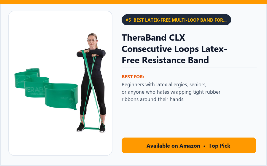 TheraBand CLX Consecutive Loops Latex-Free Resistance Band (5-Foot or 3-Band Pack) - Best Latex-Free Multi-Loop Band for Beginners, Seniors & Physical Therapy (best resistance bands for beginners)
