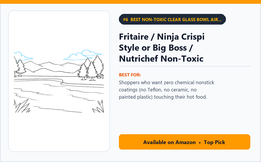 Fritaire / Ninja Crispi Style or Big Boss / Nutrichef Non-Toxic Glass Bowl Air Fryer (Halogen/Convection) - Best Non-Toxic Clear Glass Bowl Air Fryer Under $100 (Zero Coatings) (best air fryers under $100)