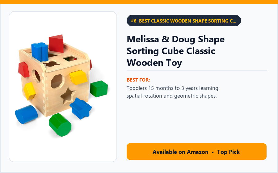 Melissa & Doug Shape Sorting Cube Classic Wooden Toy - Best Classic Wooden Shape Sorting Cube Under $20 (best Montessori toys for toddlers)
