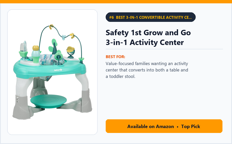 Safety 1st Grow and Go 3-in-1 Activity Center - Best 3-in-1 Convertible Activity Center & Table Under $85 (best baby activity centers under $100)