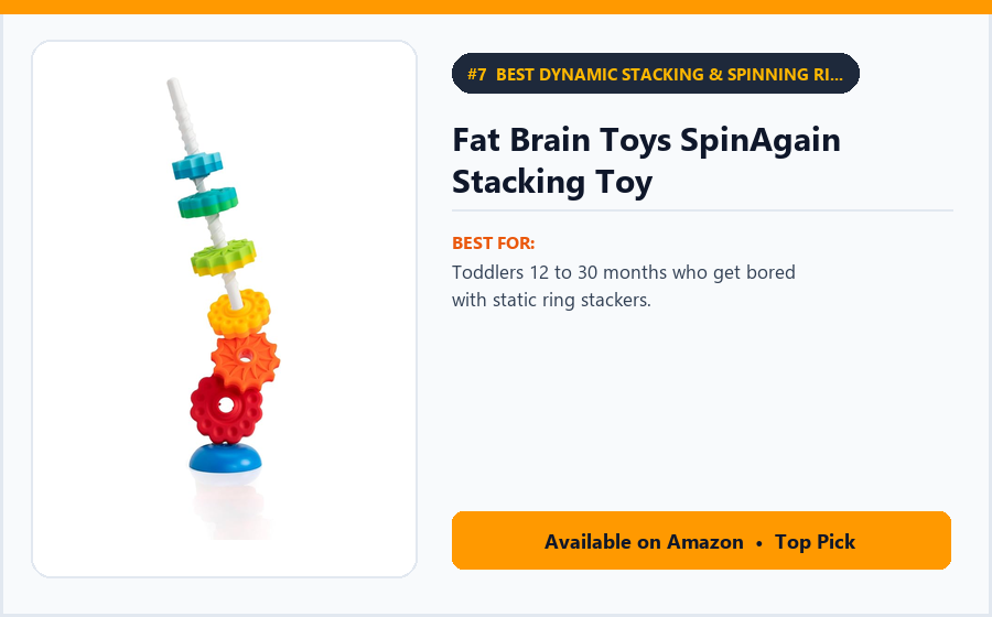 Fat Brain Toys SpinAgain Stacking Toy - Best Dynamic Stacking & Spinning Ring Toy Under $30 (best Montessori toys for toddlers)