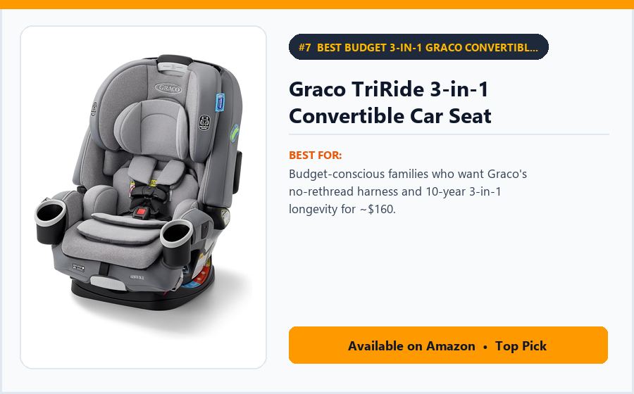 Graco TriRide 3-in-1 Convertible Car Seat - Best Budget 3-in-1 Graco Convertible Car Seat Under $175 (best convertible car seats under $250)