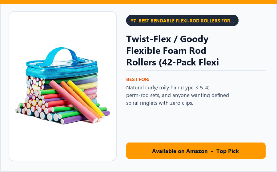Twist-Flex / Goody Flexible Foam Rod Rollers (42-Pack Flexi Rods) - Best Bendable Flexi-Rod Rollers for Spiral Curls & Natural Hair Under $16 (best heatless curling tools)