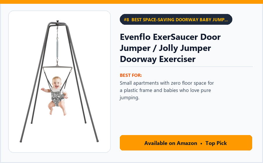 Evenflo ExerSaucer Door Jumper / Jolly Jumper Doorway Exerciser - Best Space-Saving Doorway Baby Jumper Under $45 (best baby activity centers under $100)