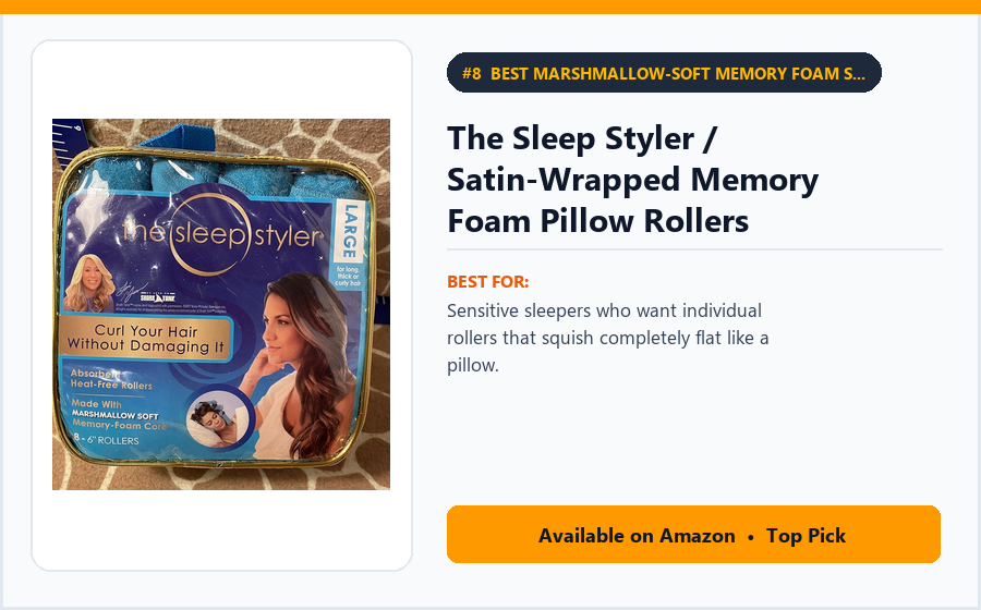 The Sleep Styler / Satin-Wrapped Memory Foam Pillow Rollers (8–12 Pack) - Best Marshmallow-Soft Memory Foam Sleep Rollers Under $22 (best heatless curling tools)