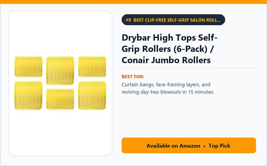 Drybar High Tops Self-Grip Rollers (6-Pack) / Conair Jumbo Rollers - Best Clip-Free Self-Grip Salon Rollers Under $18 (best heatless curling tools)