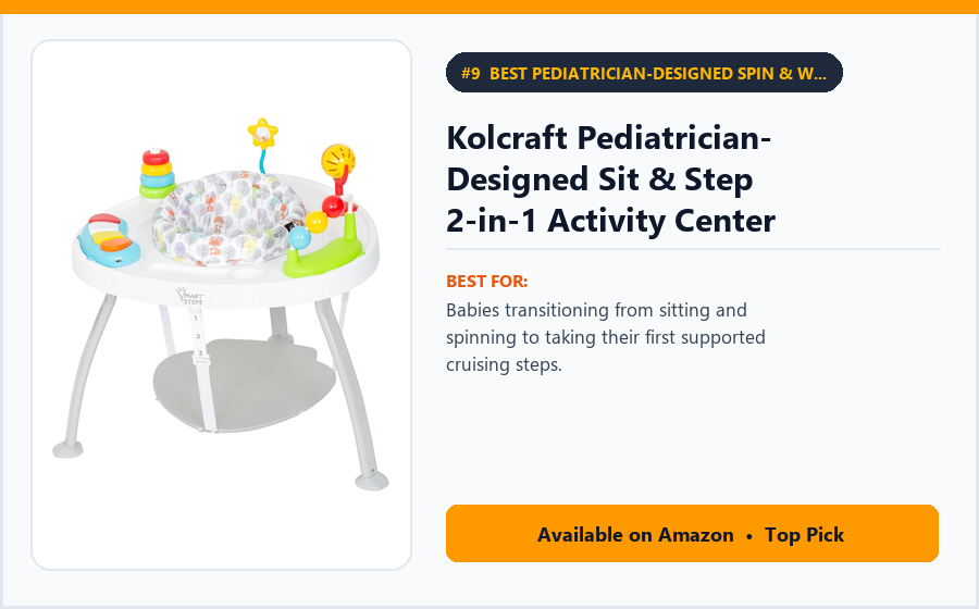 Kolcraft Pediatrician-Designed Sit & Step 2-in-1 Activity Center - Best Pediatrician-Designed Spin & Walk Activity Center Under $100 (best baby activity centers under $100)
