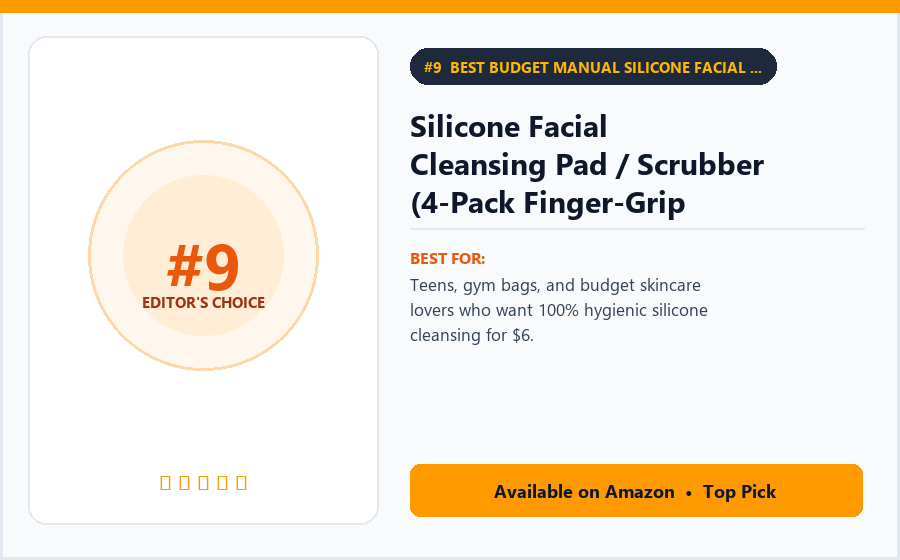 Silicone Facial Cleansing Pad / Scrubber (4-Pack Finger-Grip Exfoliators) - Best Budget Manual Silicone Facial Scrubber Pads Under $7 (best facial cleansing brushes)