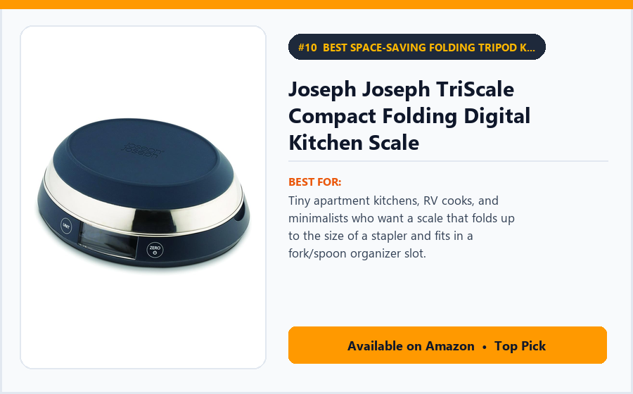 Joseph Joseph TriScale Compact Folding Digital Kitchen Scale - Best Space-Saving Folding Tripod Kitchen Scale for Tiny Drawers Under $30 (best digital kitchen scales under $30)