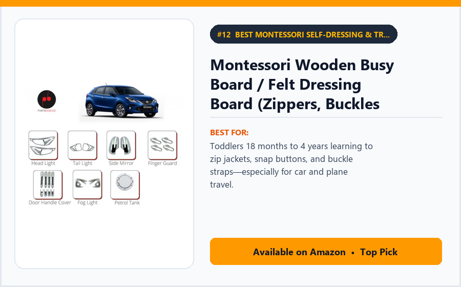 Montessori Wooden Busy Board / Felt Dressing Board (Zippers, Buckles & Laces) - Best Montessori Self-Dressing & Travel Busy Board Under $25 (best Montessori toys for toddlers)